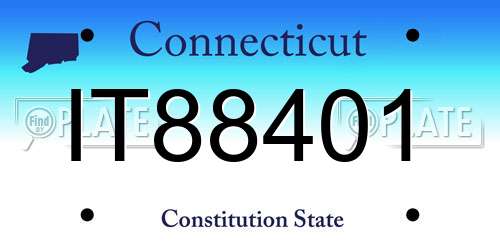 IT88401 Connecticut License Plate