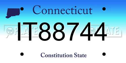 IT88744 Connecticut License Plate