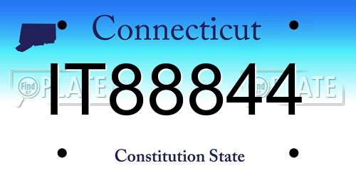 IT88844 Connecticut License Plate