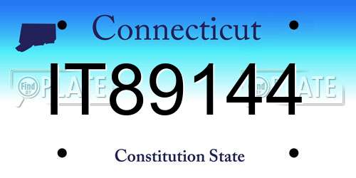 IT89144 Connecticut License Plate