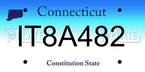 IT8A482 Connecticut License Plate
