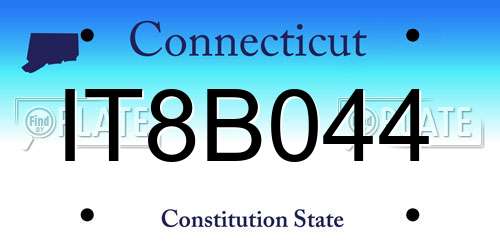 IT8B044 Connecticut License Plate