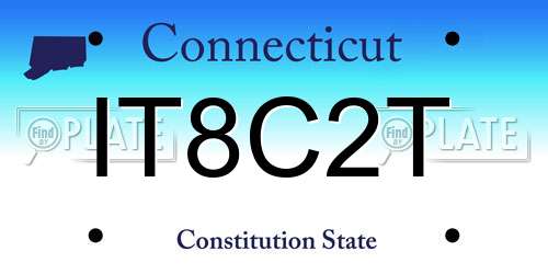 IT8C2T Connecticut License Plate