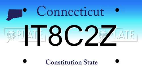 IT8C2Z Connecticut License Plate