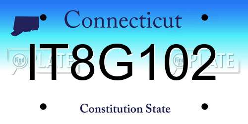 IT8G102 Connecticut License Plate