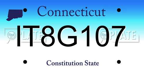 IT8G107 Connecticut License Plate