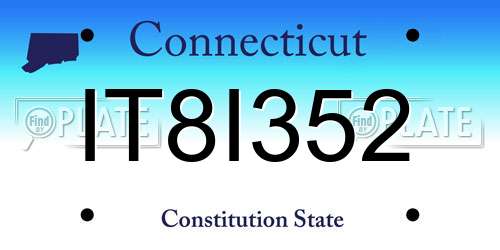 IT8I352 Connecticut License Plate