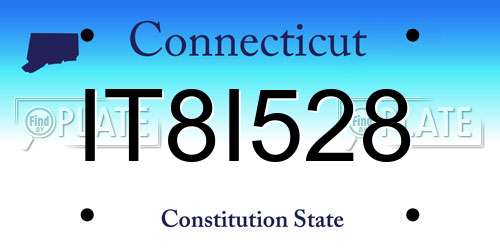 IT8I528 Connecticut License Plate