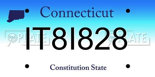 IT8I828 Connecticut License Plate