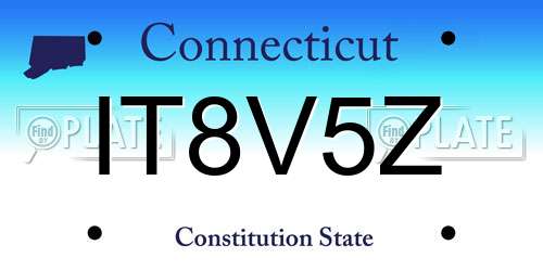IT8V5Z Connecticut License Plate