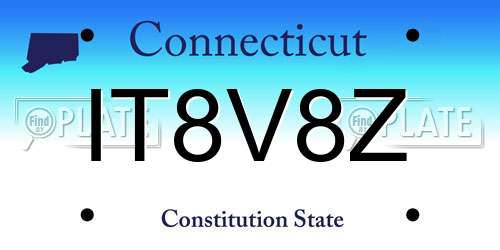 IT8V8Z Connecticut License Plate