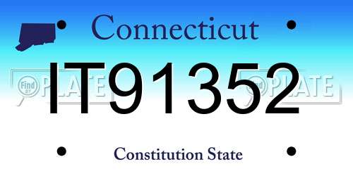 IT91352 Connecticut License Plate