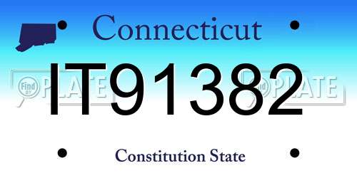 IT91382 Connecticut License Plate