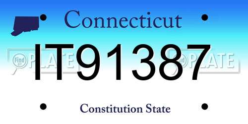 IT91387 Connecticut License Plate