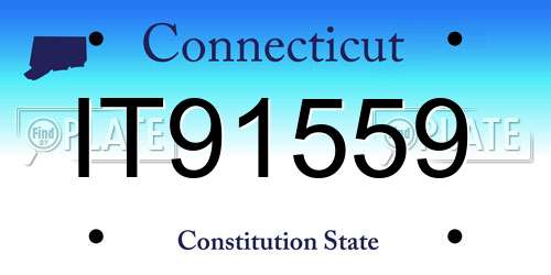 IT91559 Connecticut License Plate