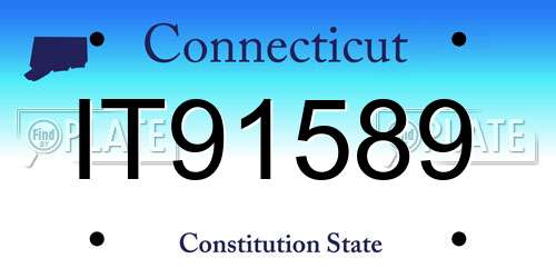 IT91589 Connecticut License Plate