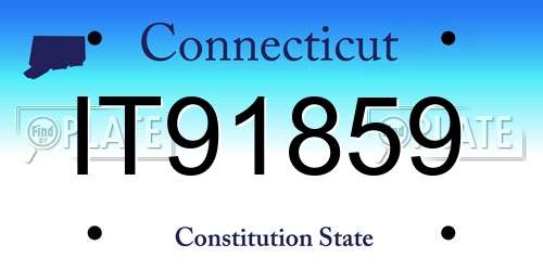 IT91859 Connecticut License Plate