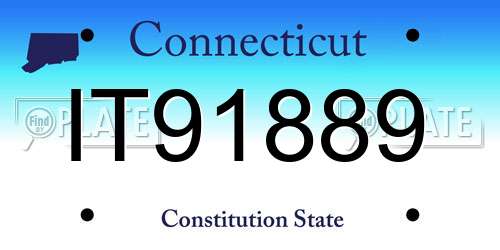 IT91889 Connecticut License Plate