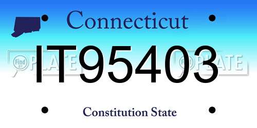 IT95403 Connecticut License Plate