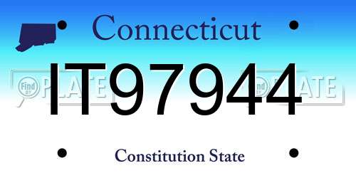 IT97944 Connecticut License Plate
