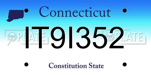 IT9I352 Connecticut License Plate