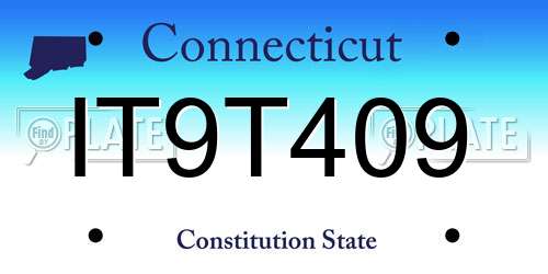 IT9T409 Connecticut License Plate