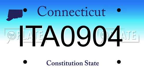 ITA0904 Connecticut License Plate