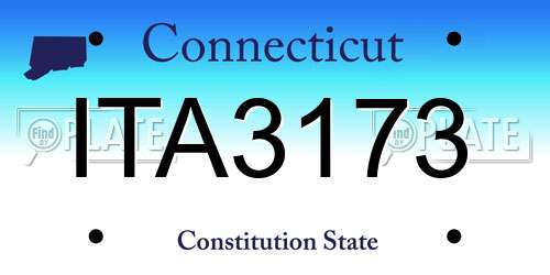 ITA3173 Connecticut License Plate