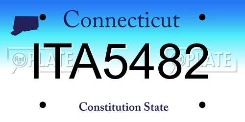 ITA5482 Connecticut License Plate