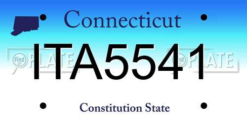 ITA5541 Connecticut License Plate
