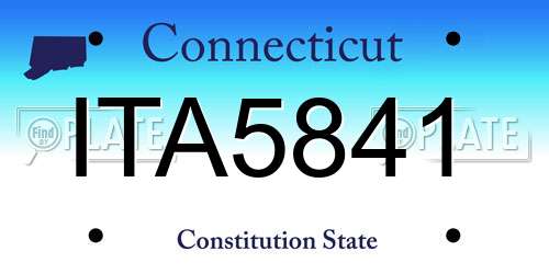 ITA5841 Connecticut License Plate