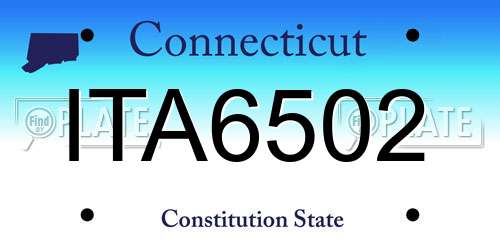 ITA6502 Connecticut License Plate