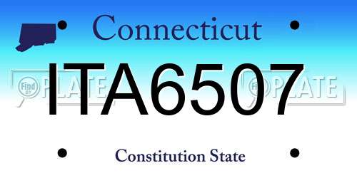 ITA6507 Connecticut License Plate