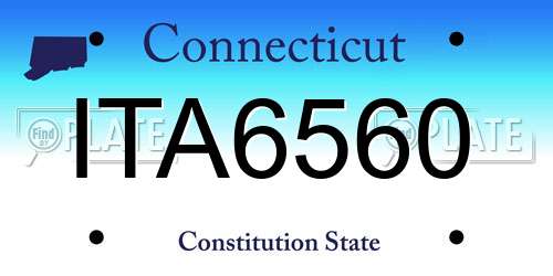 ITA6560 Connecticut License Plate