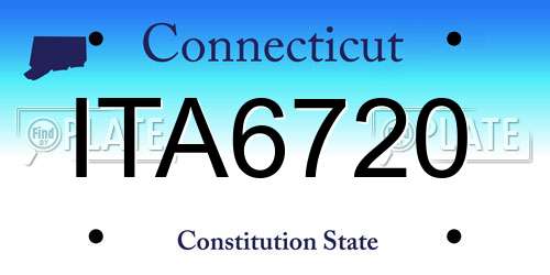 ITA6720 Connecticut License Plate