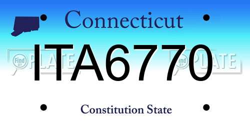 ITA6770 Connecticut License Plate