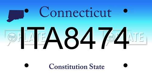 ITA8474 Connecticut License Plate