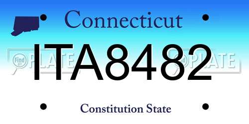 ITA8482 Connecticut License Plate
