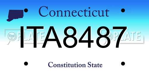 ITA8487 Connecticut License Plate