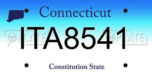 ITA8541 Connecticut License Plate