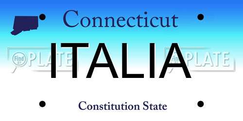 ITALIA Connecticut License Plate
