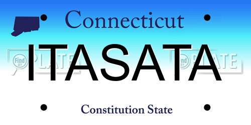 ITASATA Connecticut License Plate