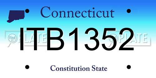 ITB1352 Connecticut License Plate