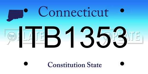 ITB1353 Connecticut License Plate