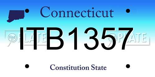 ITB1357 Connecticut License Plate