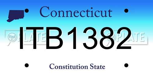 ITB1382 Connecticut License Plate