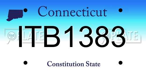 ITB1383 Connecticut License Plate