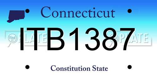 ITB1387 Connecticut License Plate