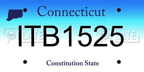 ITB1525 Connecticut License Plate