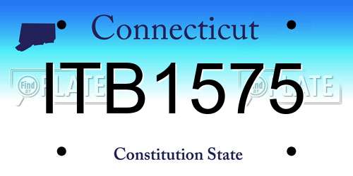 ITB1575 Connecticut License Plate